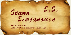 Stana Simjanović vizit kartica